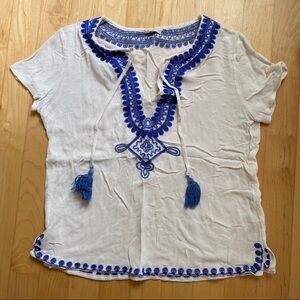 Anthropologie Tea n Cup Embroidered Blouse